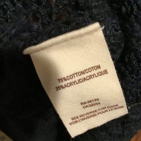 NWT Free people cotton navy knit tunic buttons on the back and 2 pockets S - Picture 11 of 11